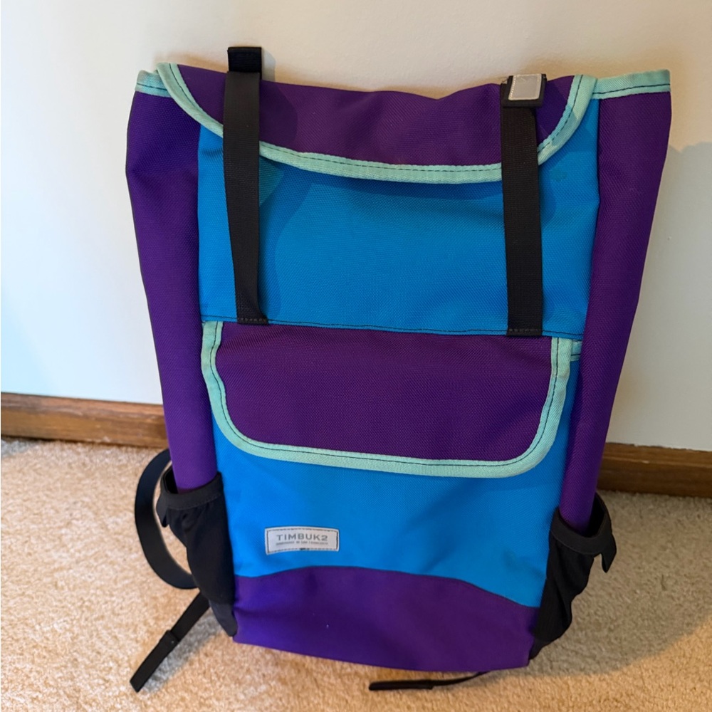 Timbuk2 Colorblock Roll-Top Backpack in Purple, Teal & Mint Trim